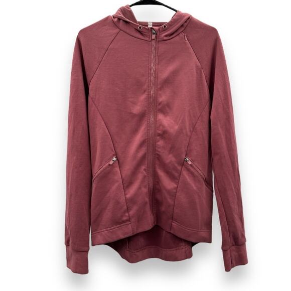 Fabletics‎ Sammy Dark Rouge Pink Hooded Full Zip Long Sleeve Jacket Size S - Picture 2 of 11